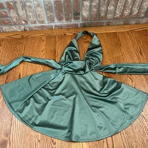 Windsor Elegant Green satin halter top